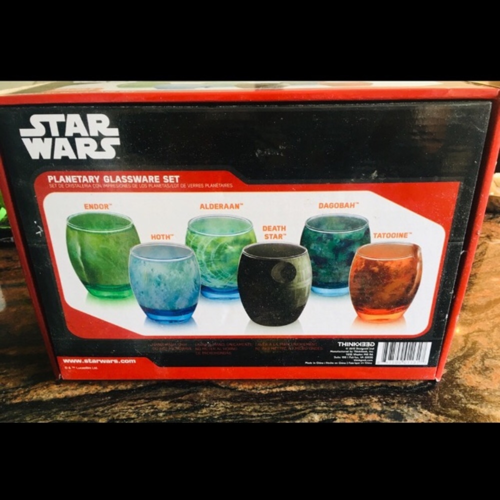Star Wars Planetary Glass Wear Set 6 10 0z glasses NIB Please Read!
